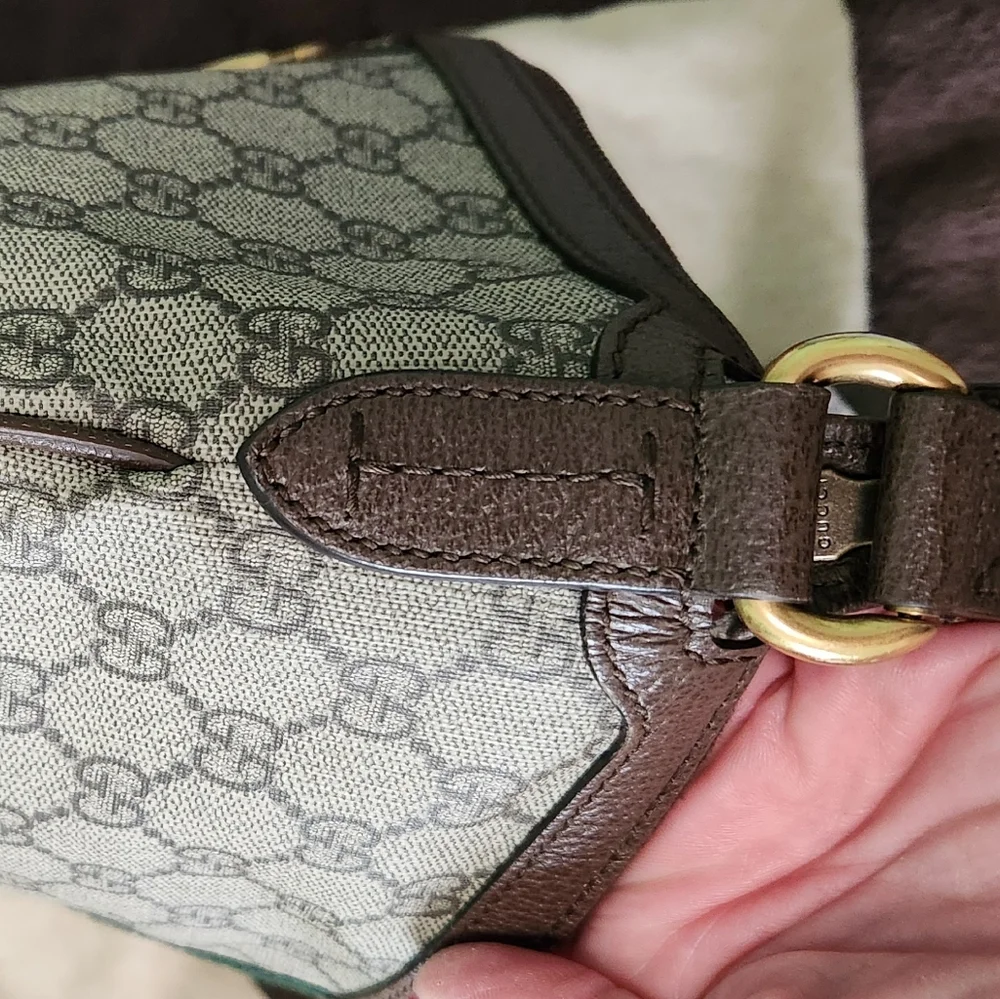 Gucci Ophidia GG Patterned Bag W/Red & Green Stripe 13X9 - Picture 11 of 16